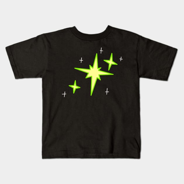 Green Sparkle Stars Kids T-Shirt by saradaboru